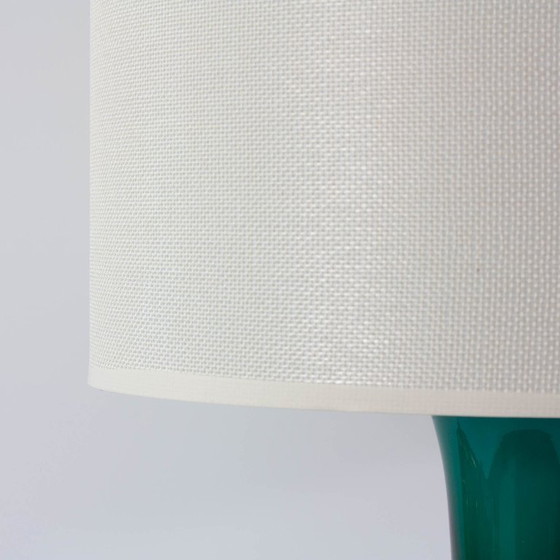 Image 1 of Vintage 1960s Portuguese Turquoise Opaline Glass Table Lamp