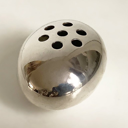 Carl Cohr Modernistische Eivormige Zilveren Bloemenvaas 1950