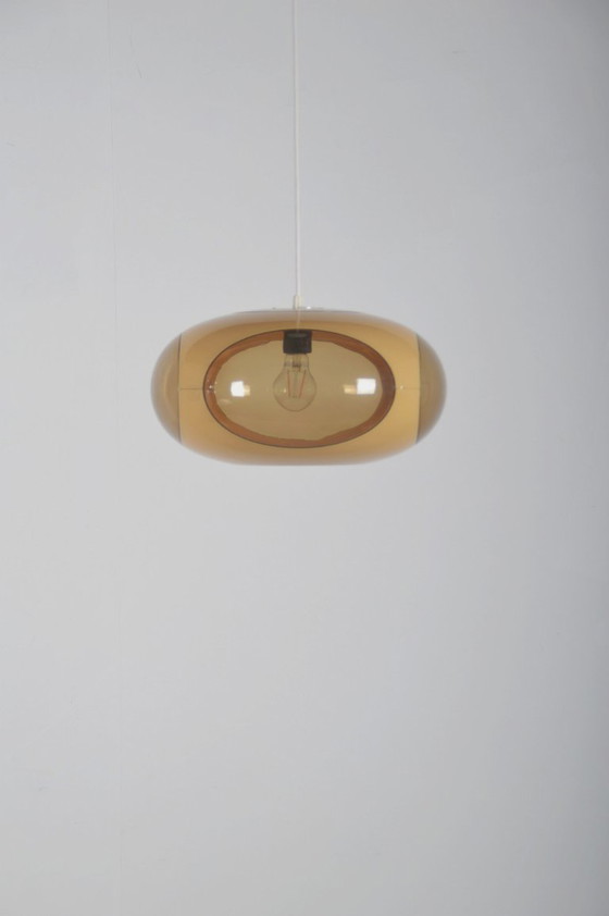 Image 1 of Space age UFO pendant lamp 'Bug Eye' (beige) by Massive, 1970s