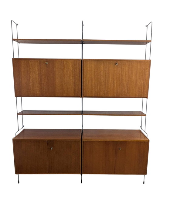 Image 1 of Vintage, teakhouten modulair wandsysteem Hilker Omnia