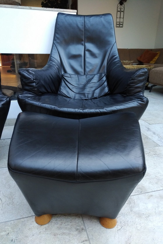 Image 1 of 2x Design Fauteuil + Hocker De Toekomst Sitting Vision Zwart