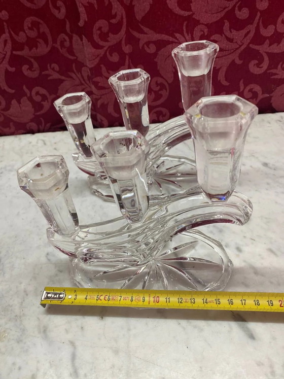 3-arm crystal chandelier – Buder Lead Crystal – West Germany – Glass & Decanter, Art Deco (photo 5 of 7)