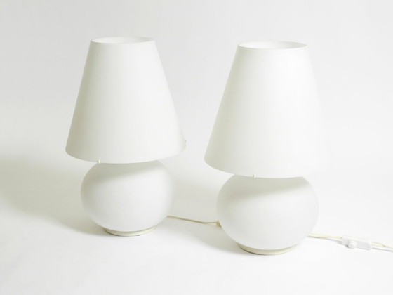 Image 1 of Two large original 1980s Leucos Paralume table lamps, made in Italy | height 73 cm | 28,7"