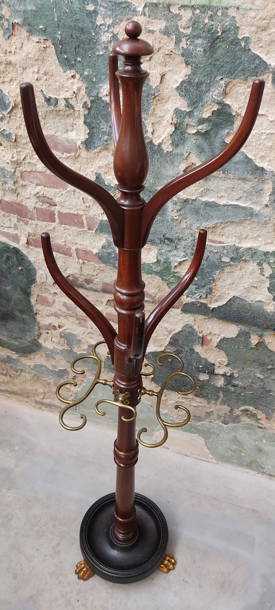 Porte-manteau/penderie victorien anglais ancien en acajou (vers 1850) – Portemanteaux, Wood, Brass (photo 13 of 15)