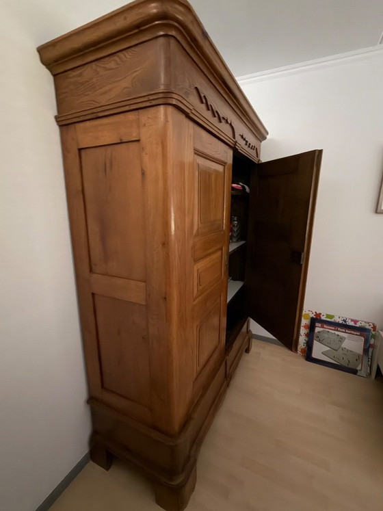 Antico Kussenkast tedesco in rovere., Armadi, Legno, Ottone, Marrone, Klassiek (foto 4 di 5)