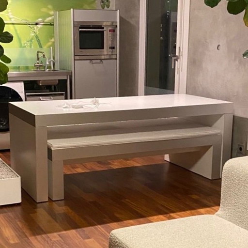 Tavolo da pranzo Bulthaup con due panche – eettafels, Aluminium
