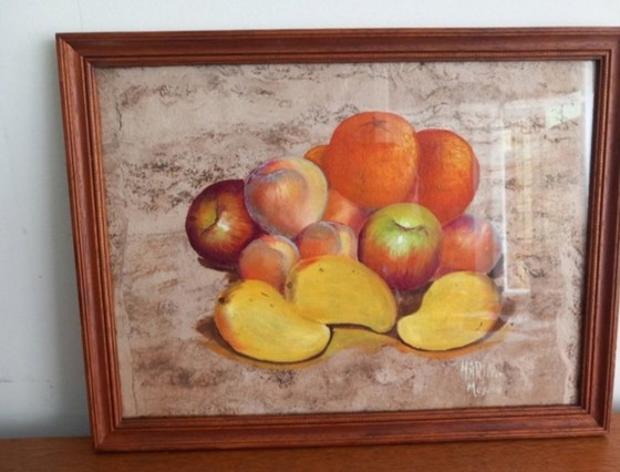 Image 1 of rare triptyque d'art amate du mexique – signé Marín Mexico