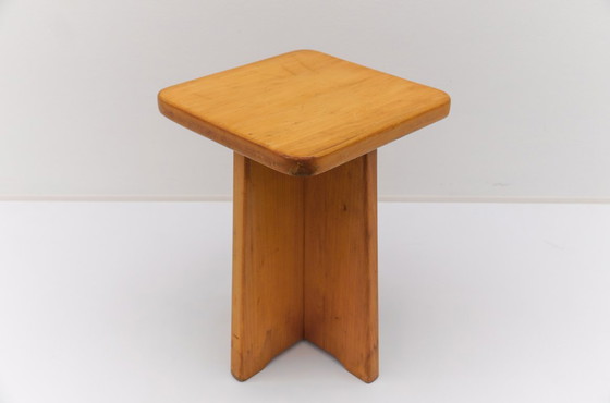 Image 1 of Conjunto de 6 taburetes de roble al estilo de Pierre Chapo, Francia, años 60