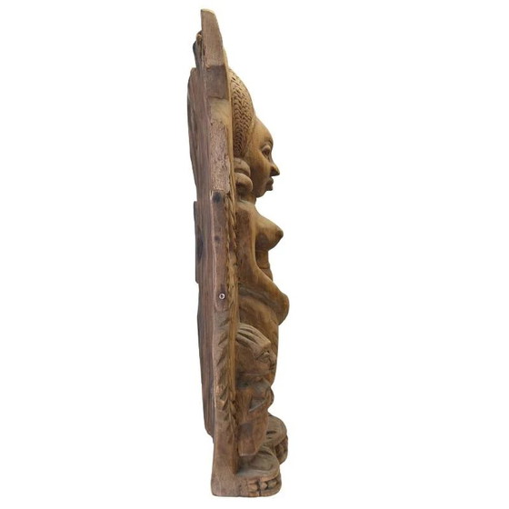 African Wooden Sculpture – Woman with Children – Tribal Sculpture (photo 3 of 11)