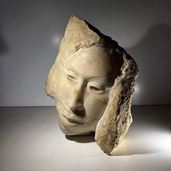 Georg Glaser, Woman's Face Sculpture, 1980s, Marble – Art Deco (photo 11 of 14)