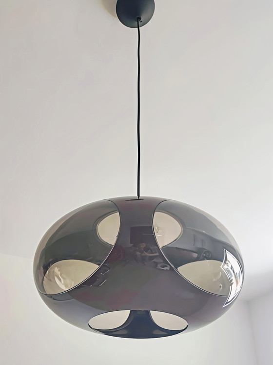 Image 1 of Prachtige Space Age Hanglamp 'Dijkstra stijl' – Jaren 70 Oranje/Bruin