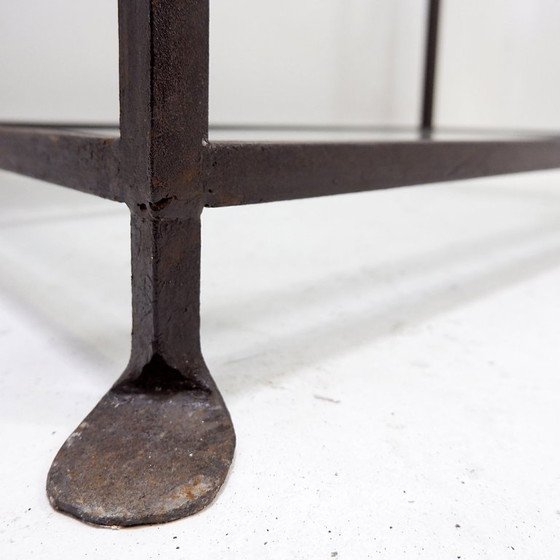 Image 1 of Vintage pagoda-style shelves in black metal