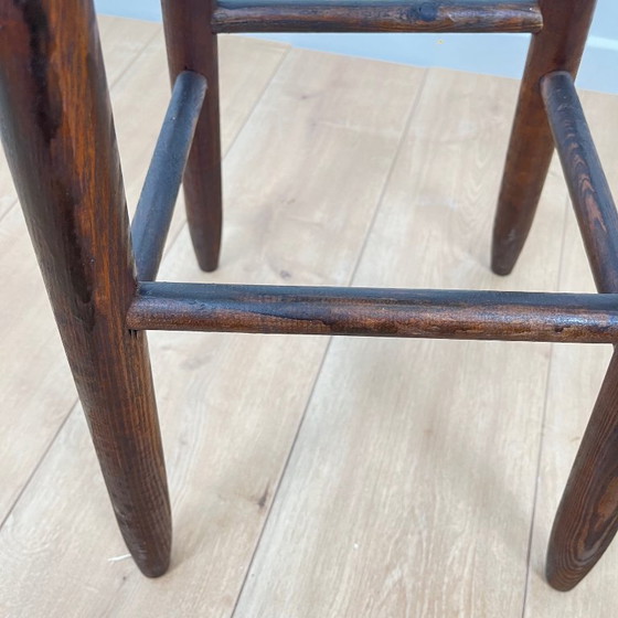 Image 1 of Brutalist Bar Stool in Stained Oak 