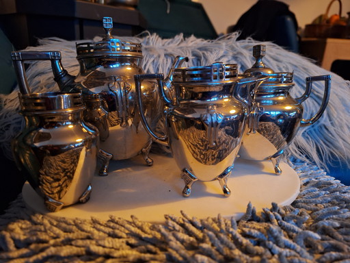 Set da caffè in argento Kurz&Co in stile Art Nouveau.