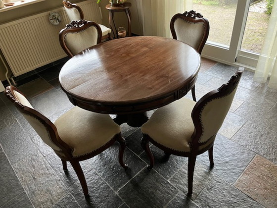 Image 1 of Tavolino Biedermeier con 6 sedie Biedermeier