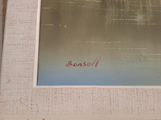 Bonsall – Signed skyline painting on canvas – 50 × 60 cm – Paintings & Drawings, Wood (photo 4 of 5)