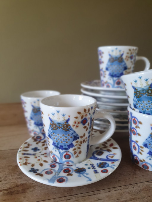 5 tazas de espresso Iittala Taika + 8 platillos para café