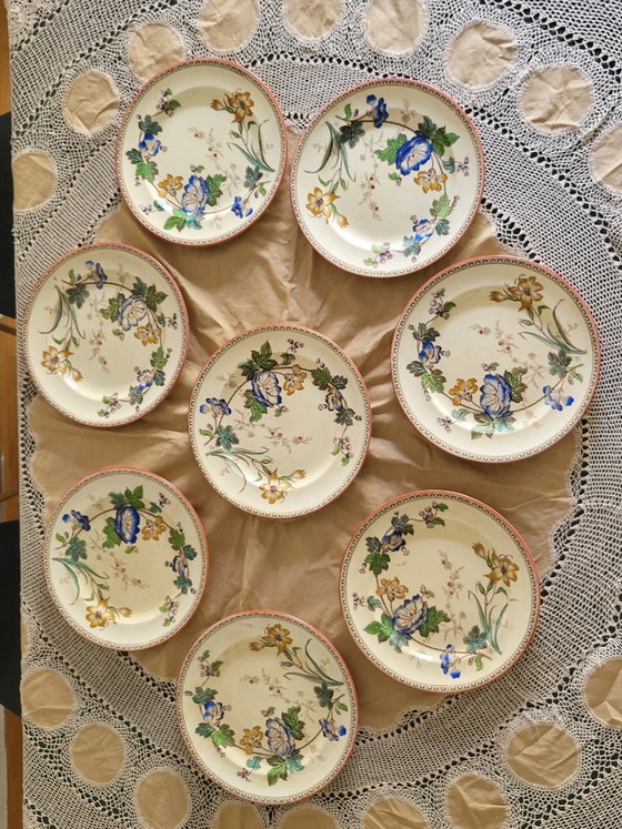 Rare Set of Victorian Brownfield & Sons "Texas" Pattern Plates, England, Circa 1880 (8) – Tableware, Ceramic (photo 3 of 18)