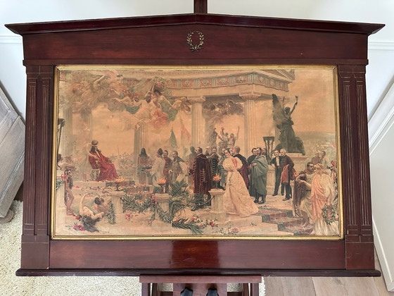 Dipinto Biedermeier con cornice originale – Mato Bukovac, Arte, Metallo, Legno (photo 6 of 15)
