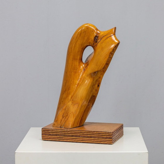 Image 1 of Abstract Organic Wood Sculpture by H. Hinfelaar, Netherlands, 1980s