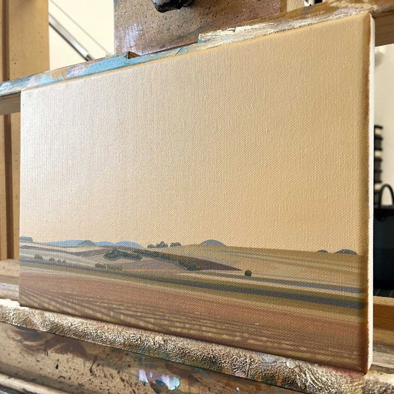 Image 1 of Ondas Azules, cuadro único, pieza única pintada a mano, 30 x 20 cm, pintura acrílica sobre lienzo