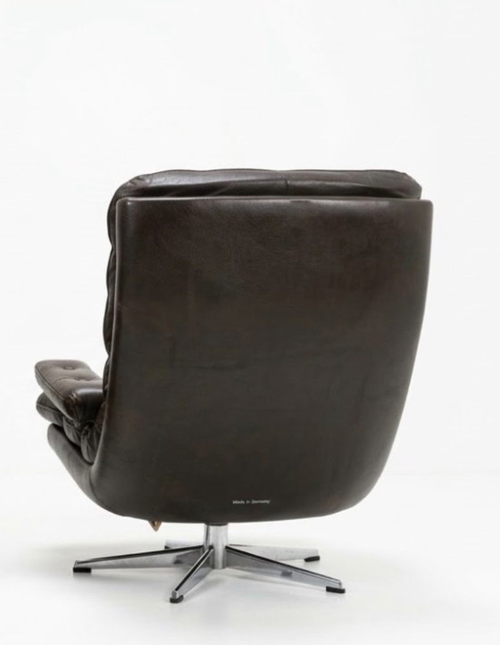 Sedia girevole vintage Sam Larsson – Sedie girevoli, Pelle, Metallo (photo 3 of 5)