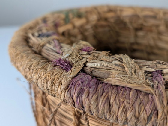 Image 1 of Coppia rustica di cestini andalusi in sparto intrecciato, anni '60