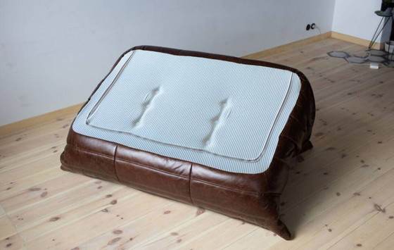 Image 1 of Canapé Togo 3 places en cuir marron, dessiné par Michel Ducaroy en 1973