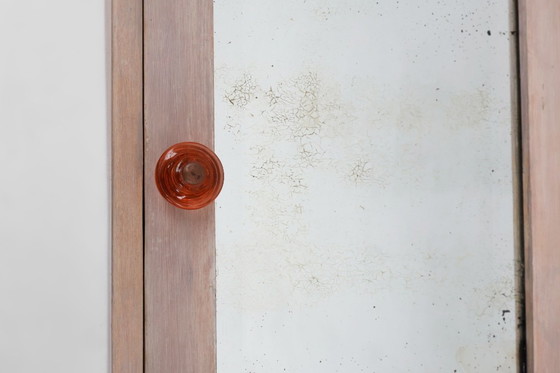 Image 1 of Gabinete de afeitado o botiquín Art Decó francés en madera con espejo, años 20