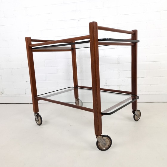 Image 1 of Carrello da tè vintage Coja in teak e vetro, anni '50/'60