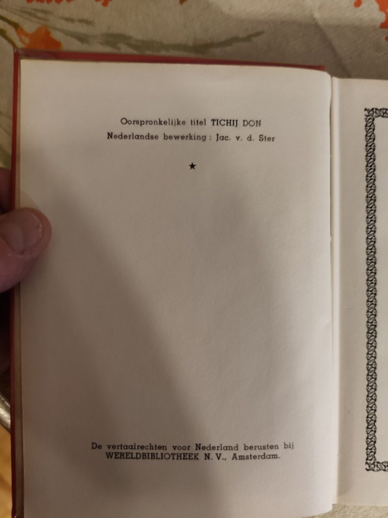 Romanzo vintage Michael Sjolochow De Stille Don, Libri d'arte, Pelle, Carta, Dorato (foto 4 di 6)