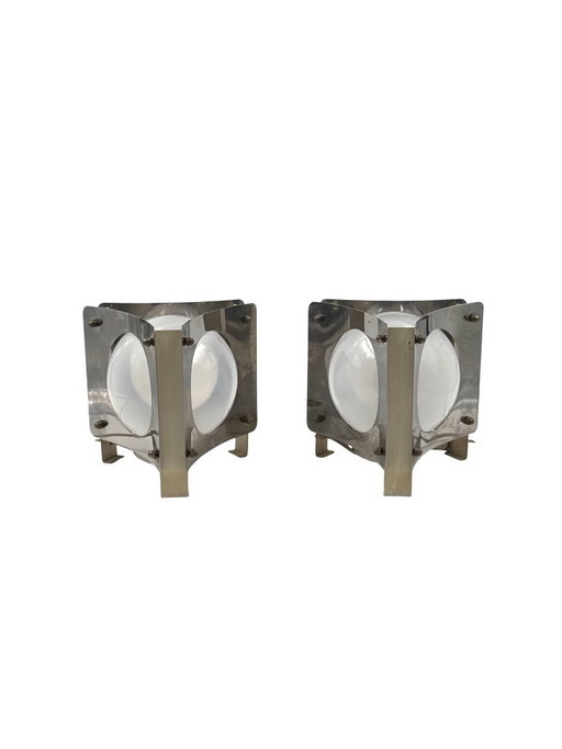 Space age set of 2 table Lamp, Italy 1970s