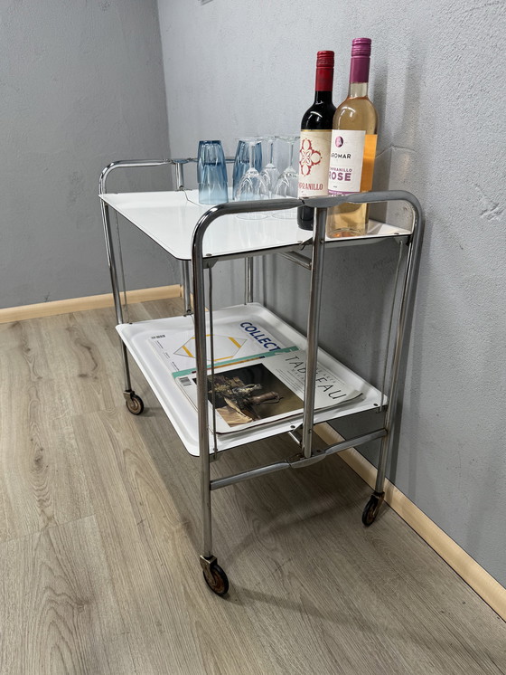 Image 1 of Vintage serving trolley on wheels - stylish & functional