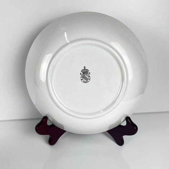 Set of 6 bowl-shaped plates, Réverbère model by KG Lunéville, tulip & rose pattern – KG Luneville, Crockery (photo 4 of 8)