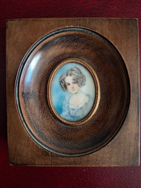 Lot de 2 miniatures fin du XIXè cadres noyer 11 X 10 cm – Décorations murales, Wood (photo 5 of 7)