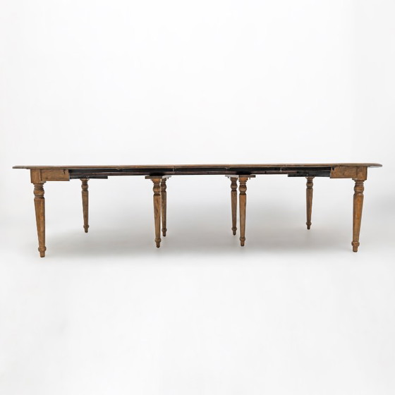 19e-eeuwse Toscaanse iepenhouten uitschuifbare ronde eettafel met vijf bladen – Wood (photo 2 of 13)