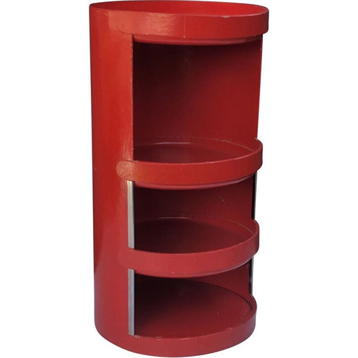 Etagère vintage en carton laqué rouge de Jean Louis Avril, 1967