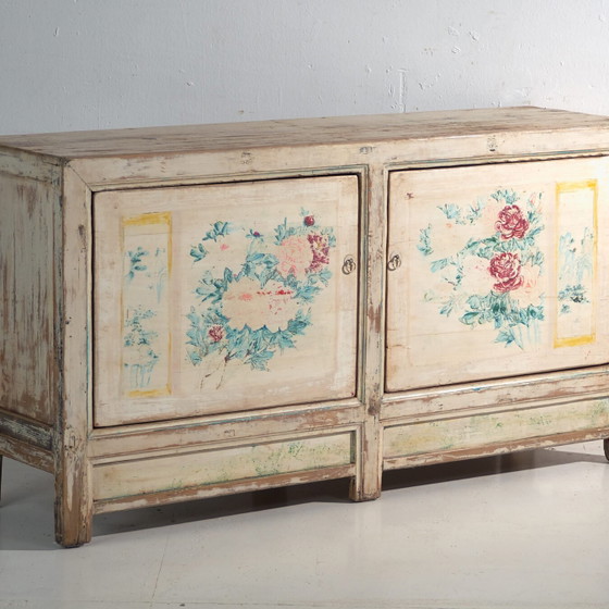 Credenza antica dipinta in legno di pino – Cina, circa 1930 – Credenze, Brass (photo 4 of 40)