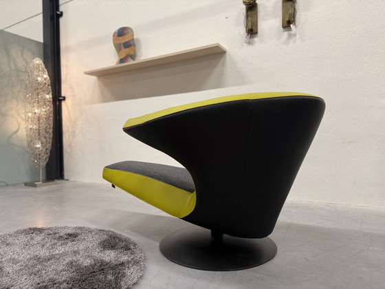 Image 1 of Leolux Parabolica Draaifauteuil Senso leer & Varese stof 