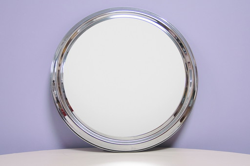 miroir rond chromé vintage