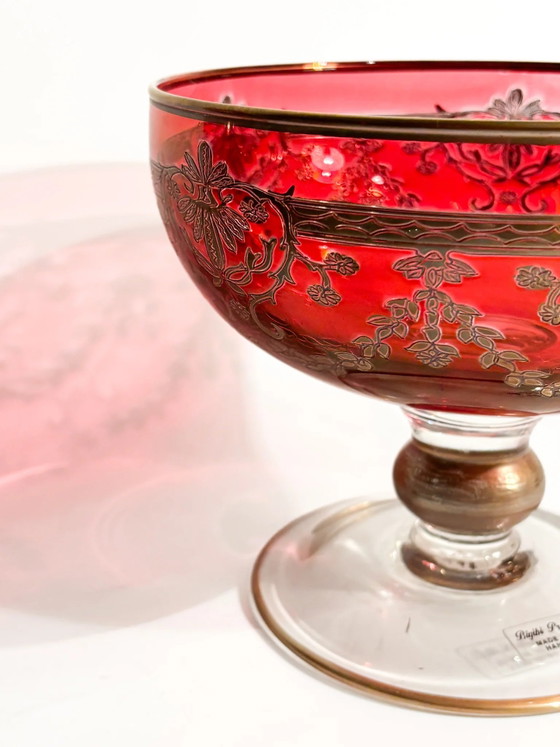 Coupe centrale en verre soufflé ornée de dorures, par Bigibi Productions, XXe siècle – Objets déco, Crystal (photo 8 of 10)