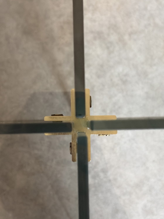 Vintage glass design table – Leon Rosen / Pace Collection style – Leon Rosen Style, Side tables, Brass (photo 5 of 7)