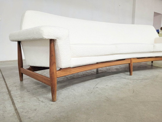 Image 1 of Sofá TV en Bouclette blanco teca de Johannes Andersen para Trensum, 1958