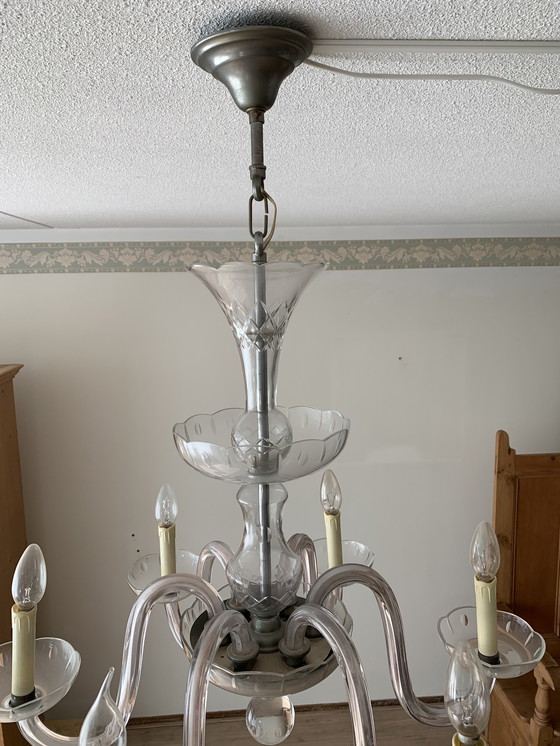Image 1 of Kroonluchter geperst kristal rond 1920