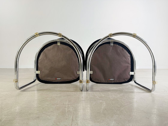 Image 1 of Set van 2 Bauhaus sledestoelen chroom midcentury vintage
