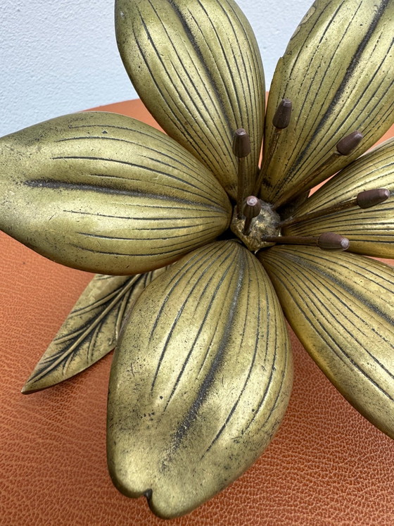 Posacenere a fiore in ottone massiccio anni '60, Oggetti decorativi, Dorato (foto 9 di 15)