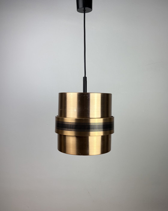 Image 1 of Vintage Doria Hanglamp, jaren '70, Mid Century Modern, Duitsland, jaren '70, Messing metaal Koper, Ruimtetijdperk, Brutalisme, D