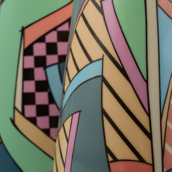 Image 1 of Dorothy Hafner for Rosenthal "Flash" Vase Duo, Allemagne 1980 Memphis Group Era