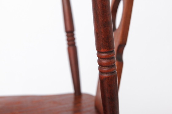 Image 1 of Sedia in legno vintage anni '60 | Drevounia Cecoslovacchia | Sedia da pranzo in faggio tornito restaurata