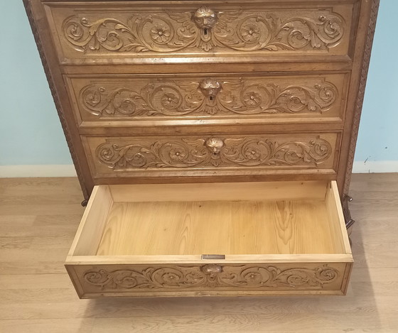 Image 1 of Antique 19Th Century Italian Walnut Chest Of Drawers